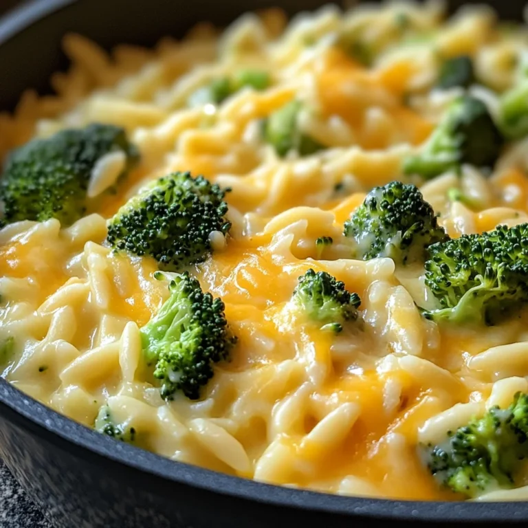 Creamy One-Pot Broccoli Cheddar Orzo