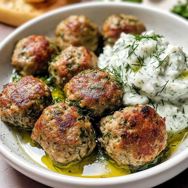Greek Turkey Meatballs with Tzatziki