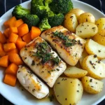 Herb-Crusted Fish with Steamed Veggies & Boiled Potatoes