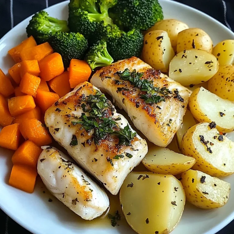 Herb-Crusted Fish with Steamed Veggies & Boiled Potatoes