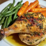 Herb Roasted Chicken with Garlic Green Beans & Glazed Carrots
