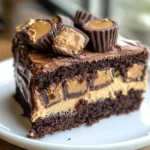 Reese’s Chocolate Peanut Butter Cup Earthquake Cake