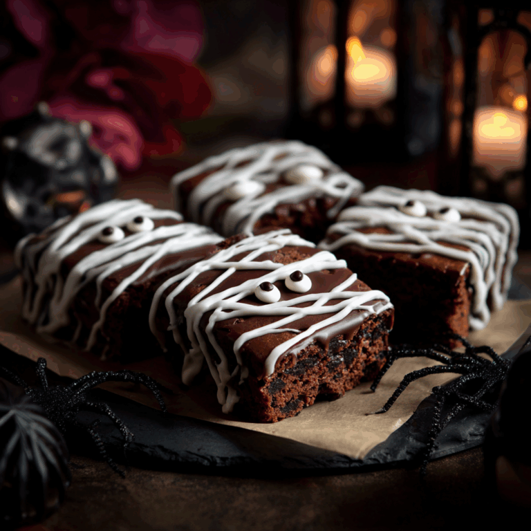 spooky mummy brownies