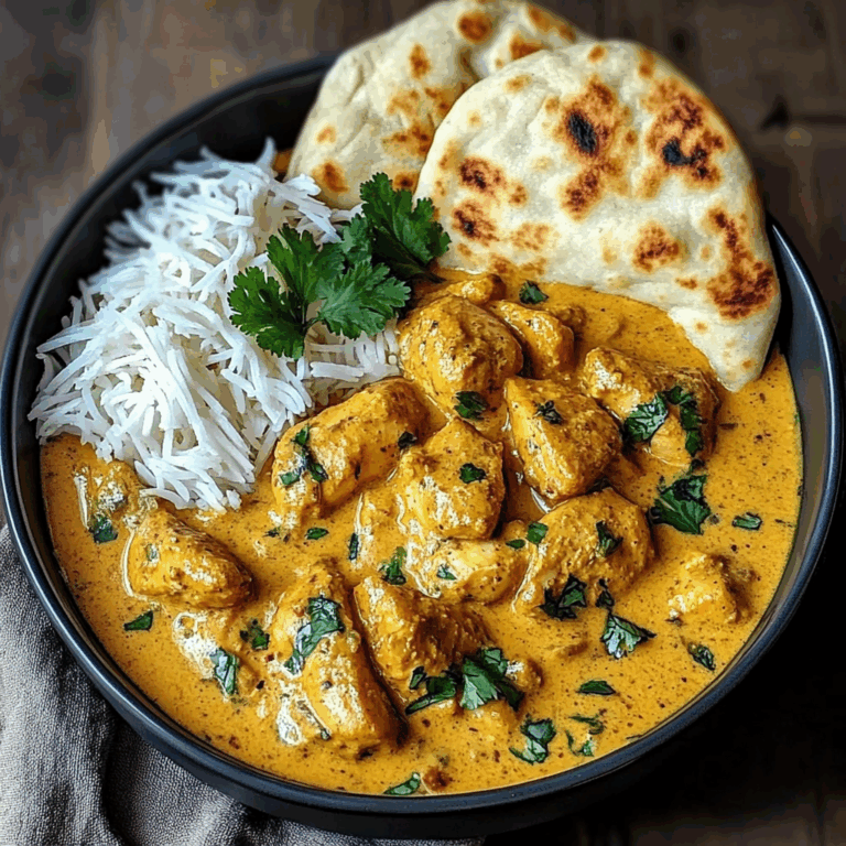 Coconut-Spiced Chicken Curry with Garlic Naan & Golden Fries
